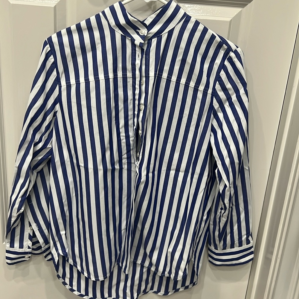 J crew striped cotton blouse size 2